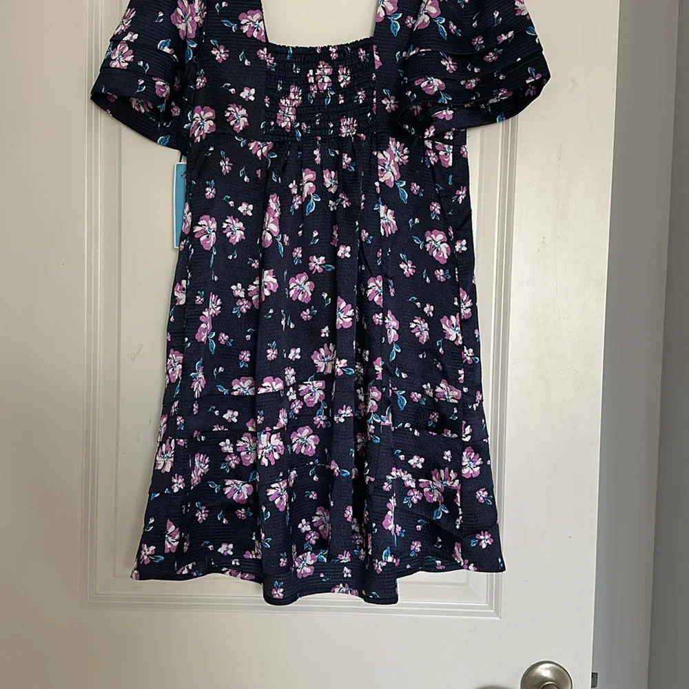 Draper James Crushed Satin Floral Dress - XS
